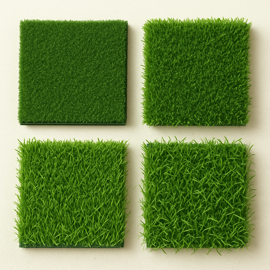 Close-up of artificial grass showing safety features