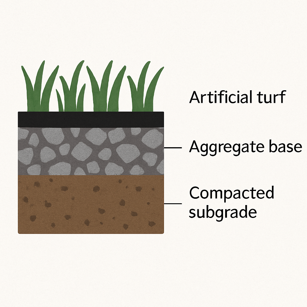 Artificial turf drainage system components